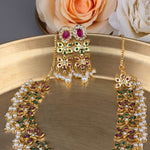 Delicate Navratan Jadua Pearl Necklace Set - Suramya