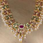 Delicate Navratan Jadua Pearl Necklace Set - Suramya
