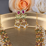 Delicate Navratan Jadua Pearl Necklace Set - Suramya
