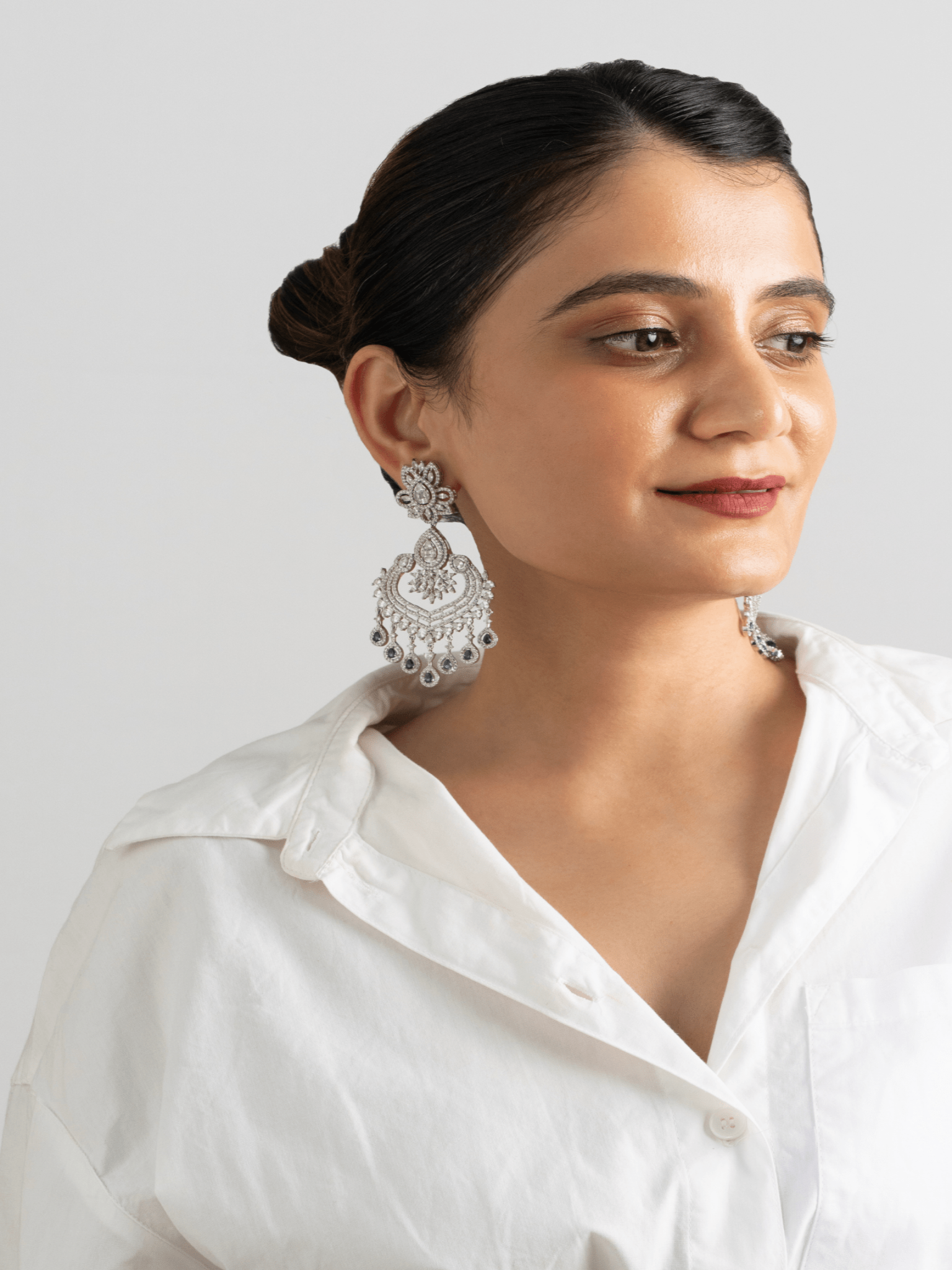 Diamond Long Chandelier Earrings - Suramya