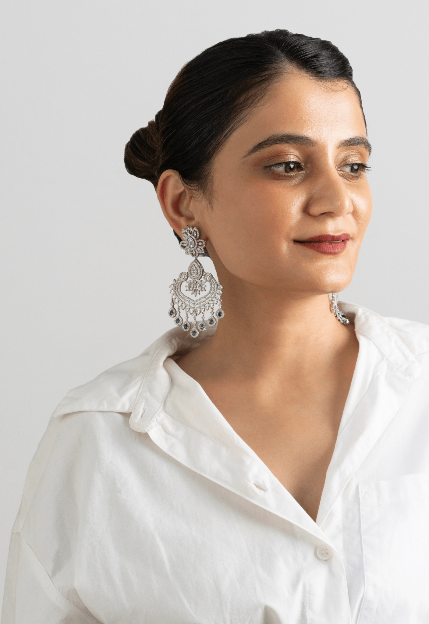 Diamond Long Chandelier Earrings - Suramya