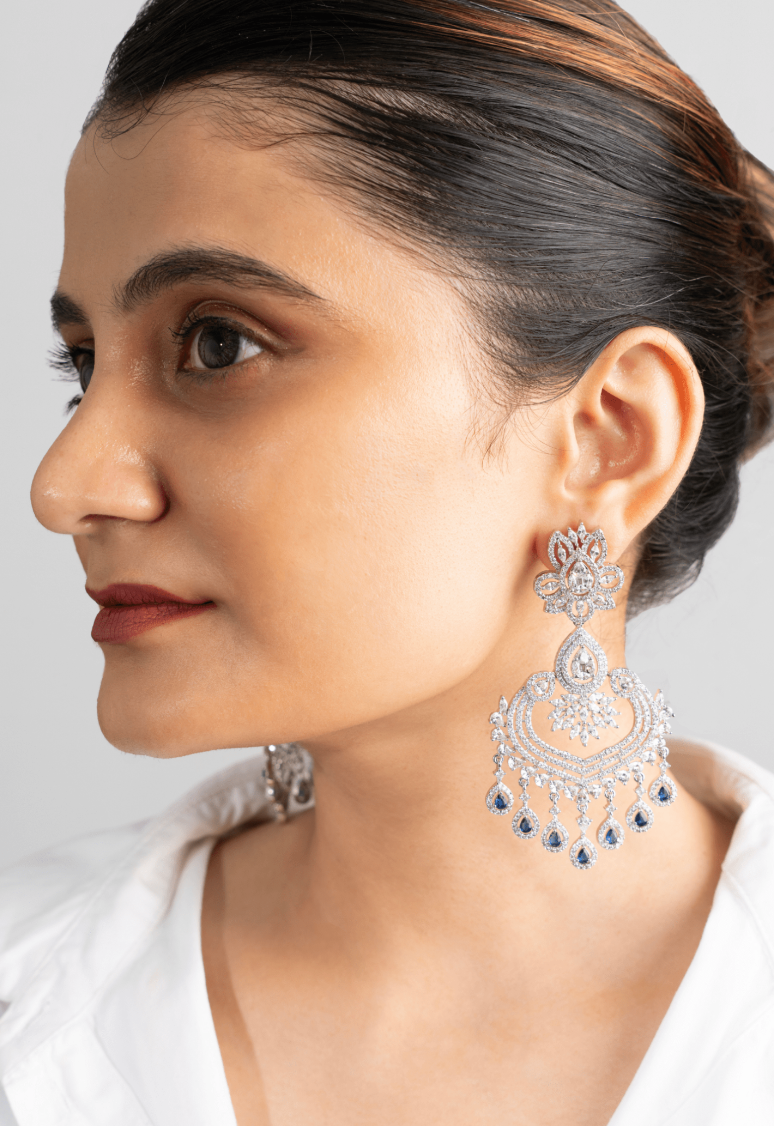Diamond Long Chandelier Earrings - Suramya