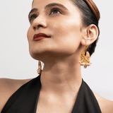 Embossed Floral Earrings - Suramya
