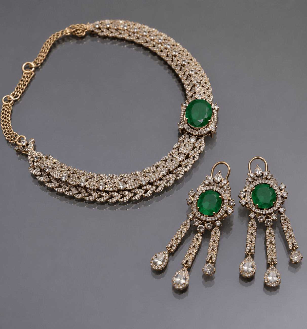 Emerald Allure Statement Set - Suramya