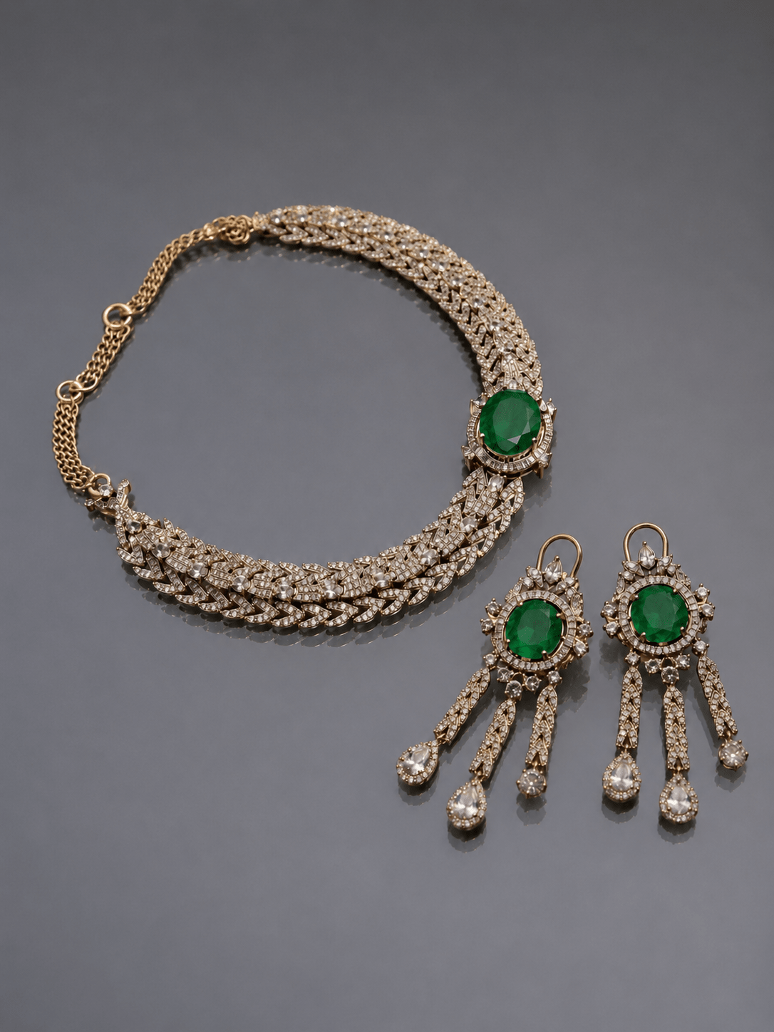 Emerald Allure Statement Set - Suramya Designs
