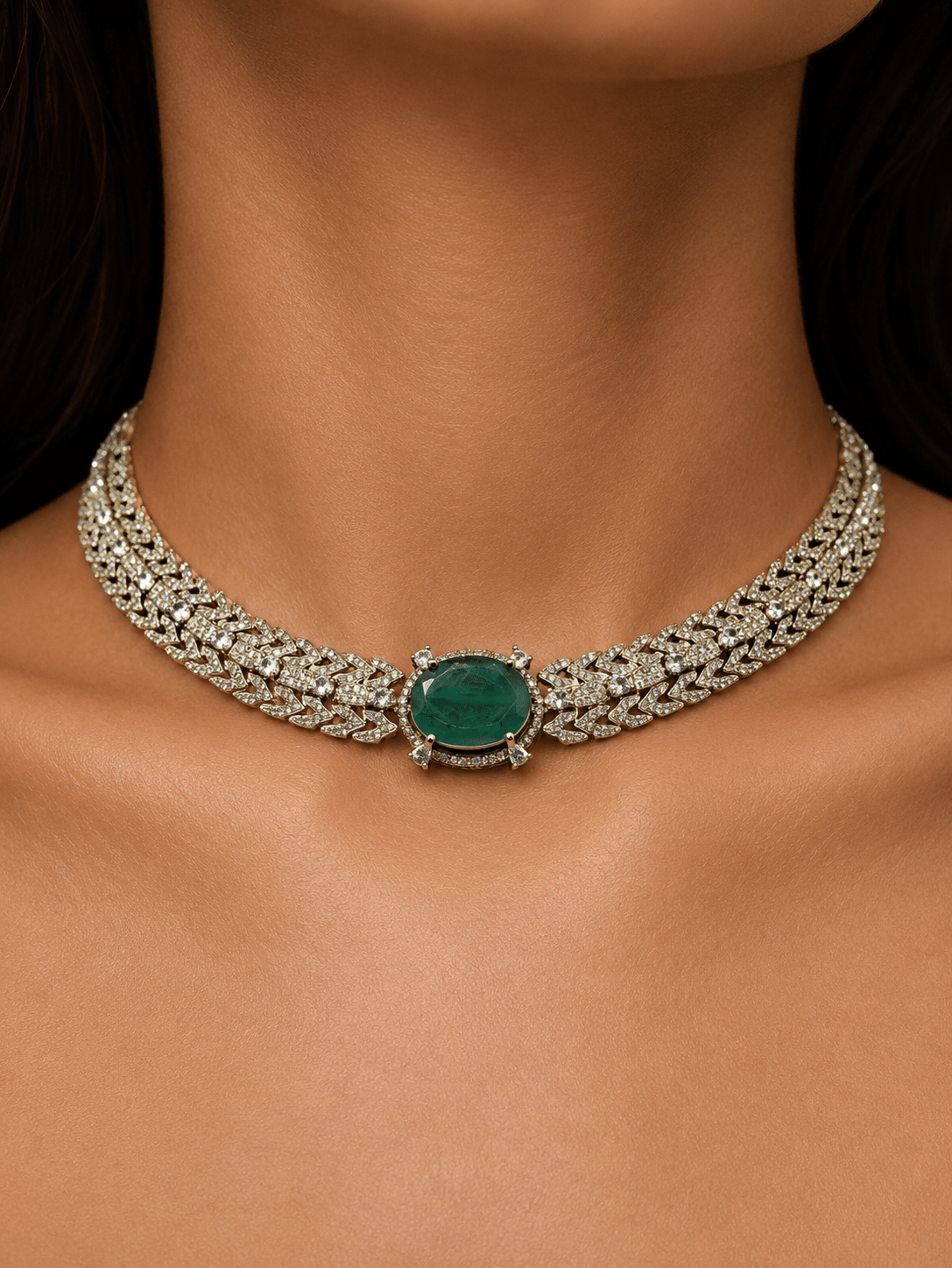 Emerald Allure Statement Set - Suramya