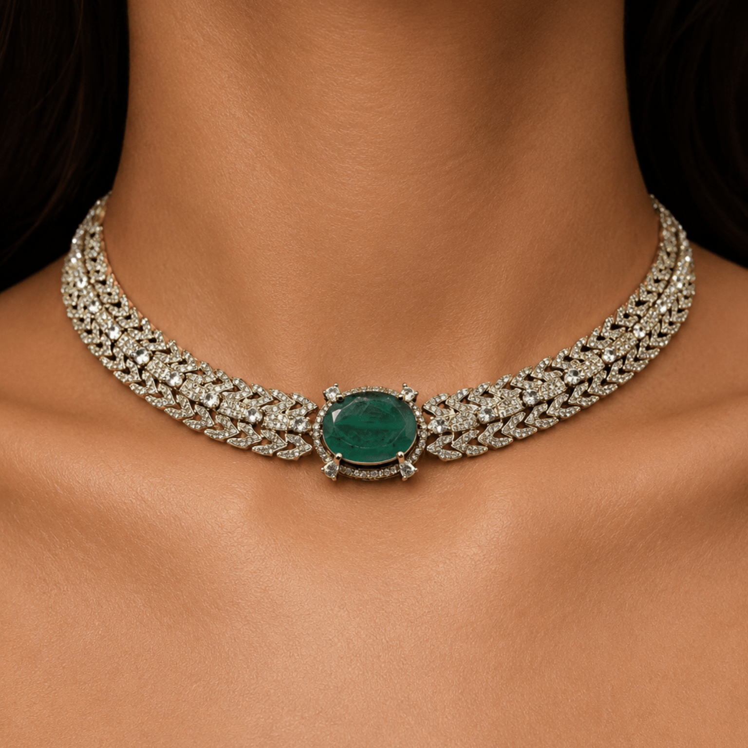 Emerald Allure Statement Set - Suramya