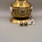 Emerald Green Kundan Ghunghroo Pearl Choker Set - Suramya