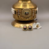 Emerald Green Kundan Ghunghroo Pearl Choker Set - Suramya