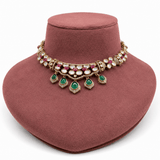 Emerald Green Kundan Polki Choker Set - Suramya