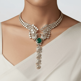 Emerald Pearl Kundan Choker Set - Suramya