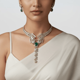 Emerald Pearl Kundan Choker Set - Suramya