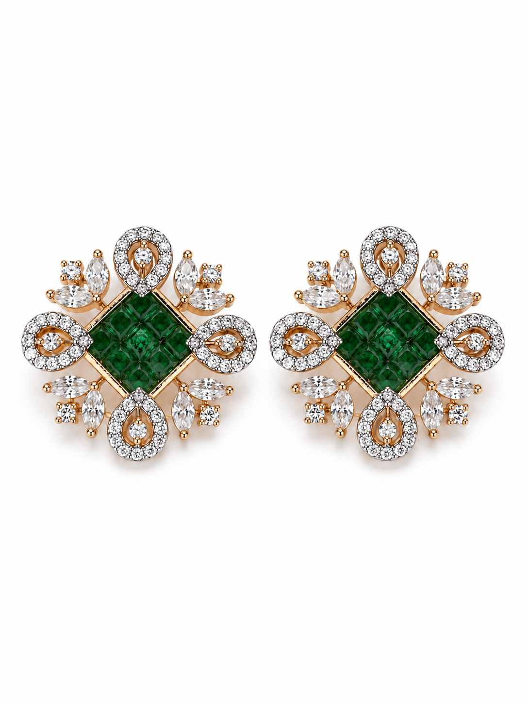 Emerald Royale Studs - Suramya Designs