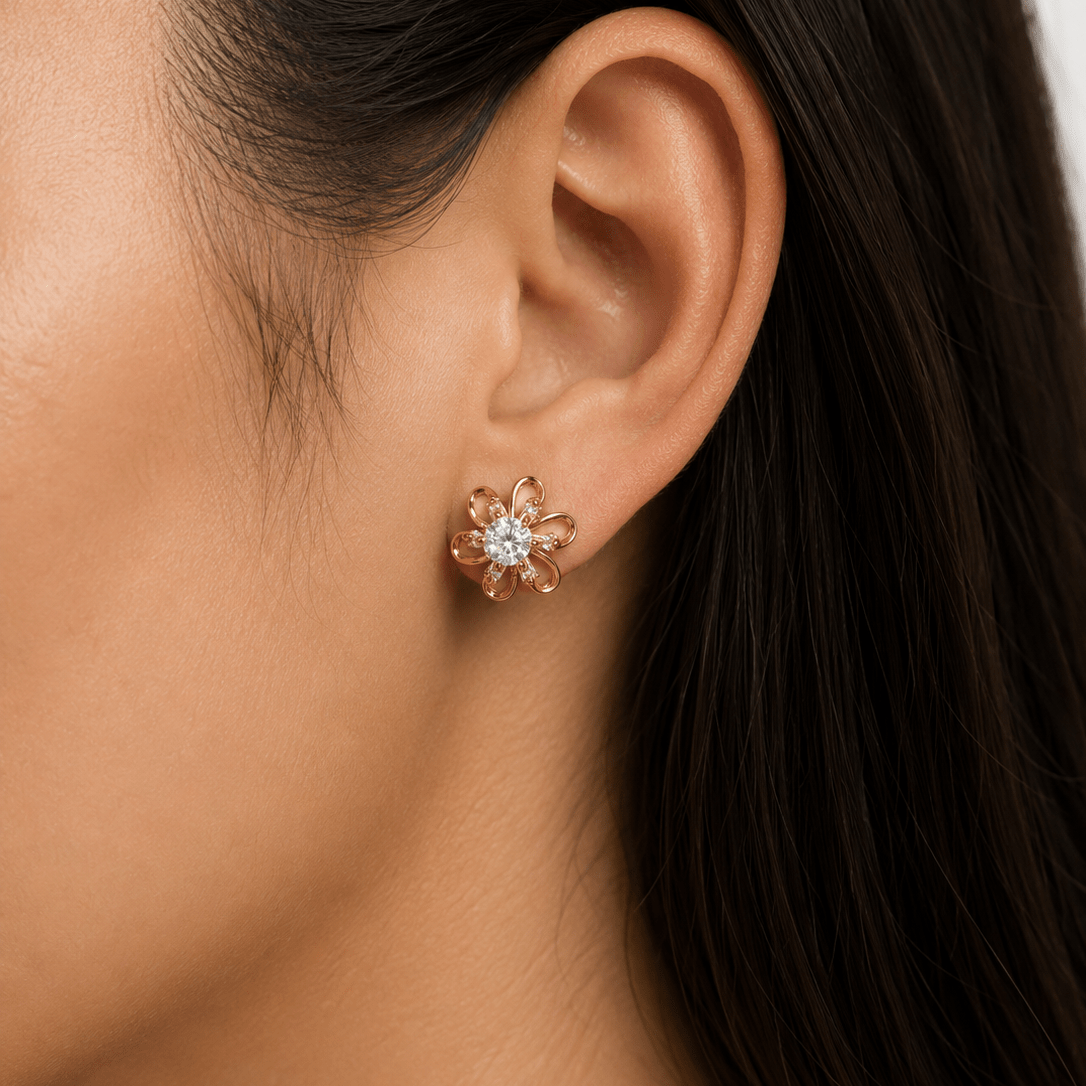 Floral Whisper Studs - Suramya Designs