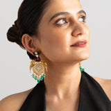 Garud Kamal statement earrings - Suramya