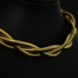Golden Braided Choker Necklace - Suramya