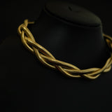 Golden Braided Choker Necklace - Suramya