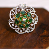 Green Majesty Bloom Ring - Suramya