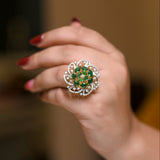 Green Majesty Bloom Ring - Suramya