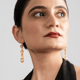 Grey double drop earrings - Suramya