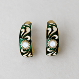 Heritage Meenakari Green Hoops - Suramya Designs