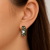 Heritage Meenakari Green Hoops - Suramya Designs