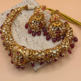 Heritage Ruby Kundan Hasli Choker Set - Suramya