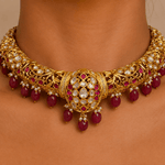 Heritage Ruby Kundan Hasli Choker Set - Suramya