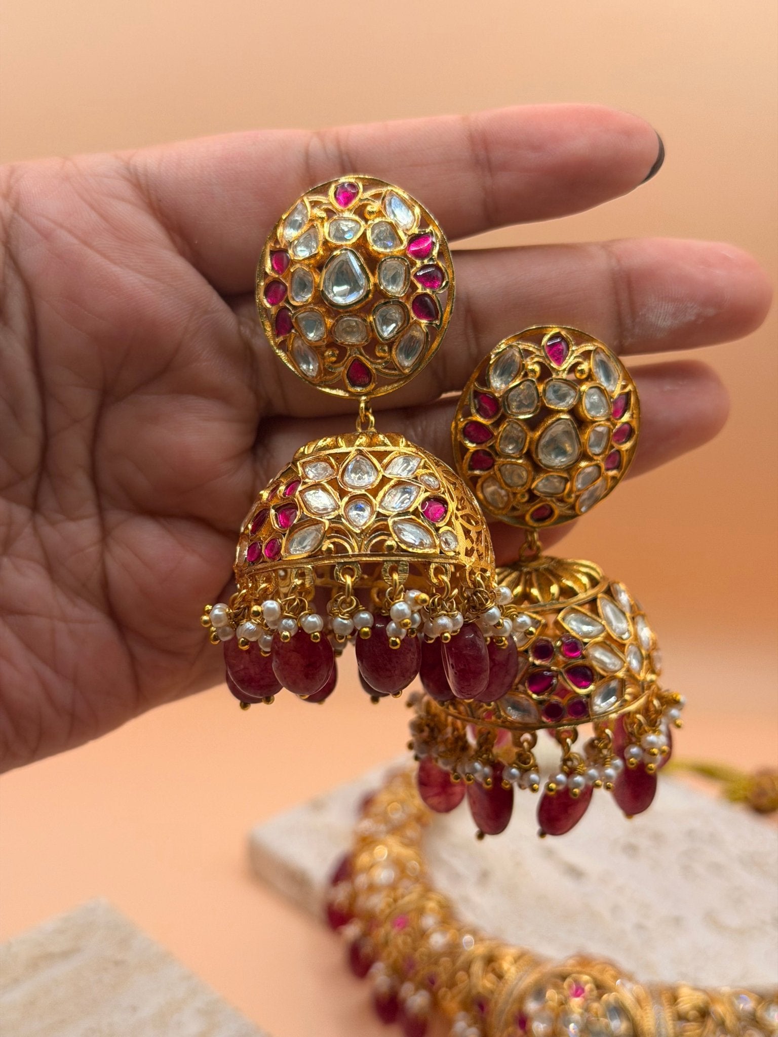 Heritage Ruby Kundan Hasli Choker Set - Suramya