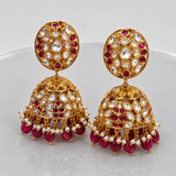 Heritage Ruby Kundan Hasli Choker Set - Suramya Designs