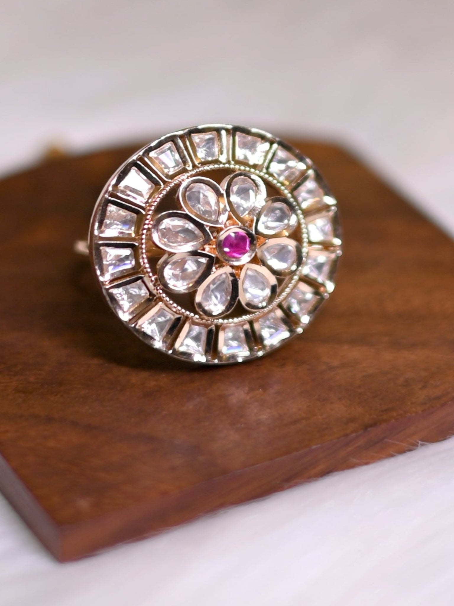 Heritage Ruby Mandala Ring - Suramya