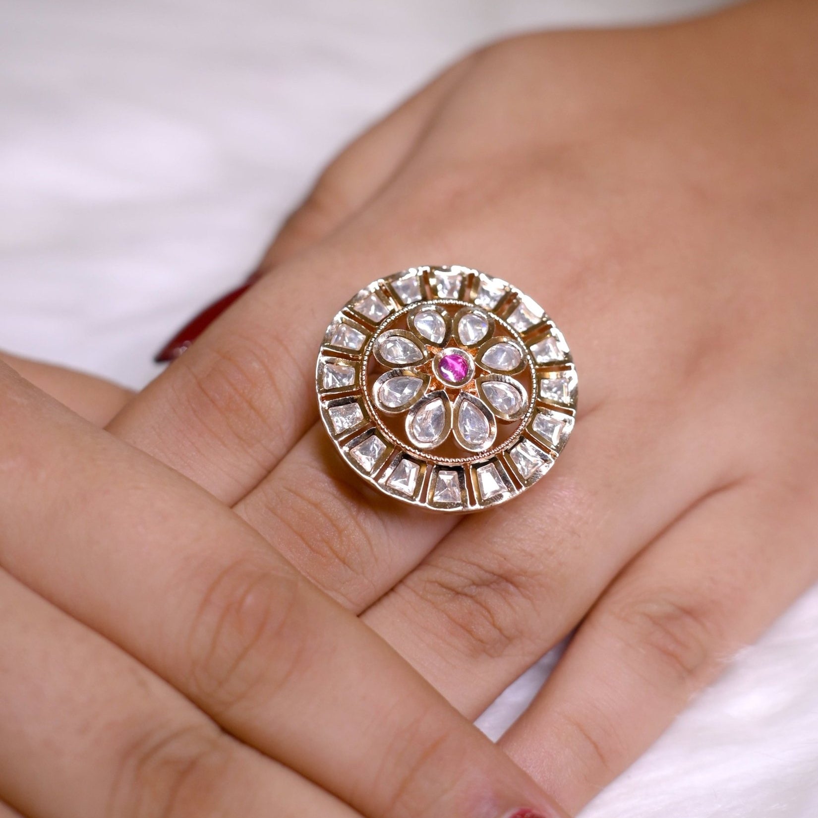 Heritage Ruby Mandala Ring - Suramya