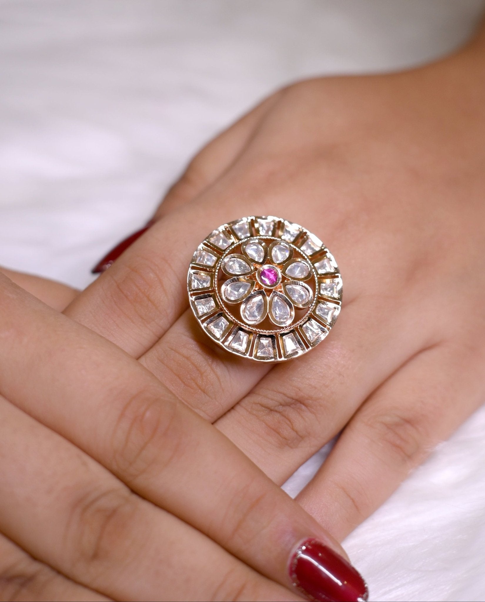 Heritage Ruby Mandala Ring - Suramya