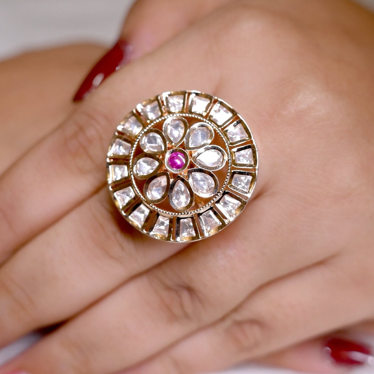Heritage Ruby Mandala Ring - Suramya