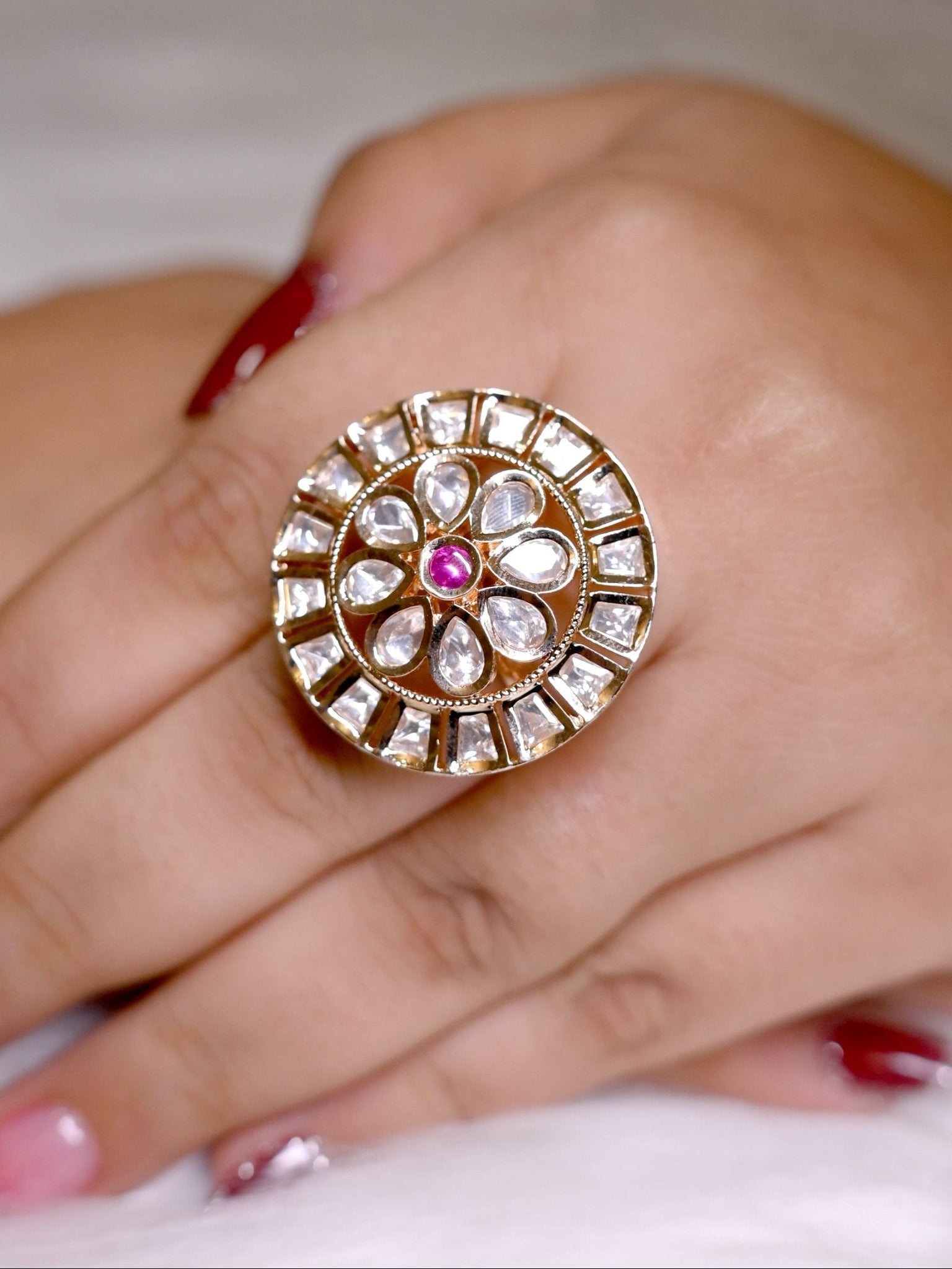 Heritage Ruby Mandala Ring - Suramya