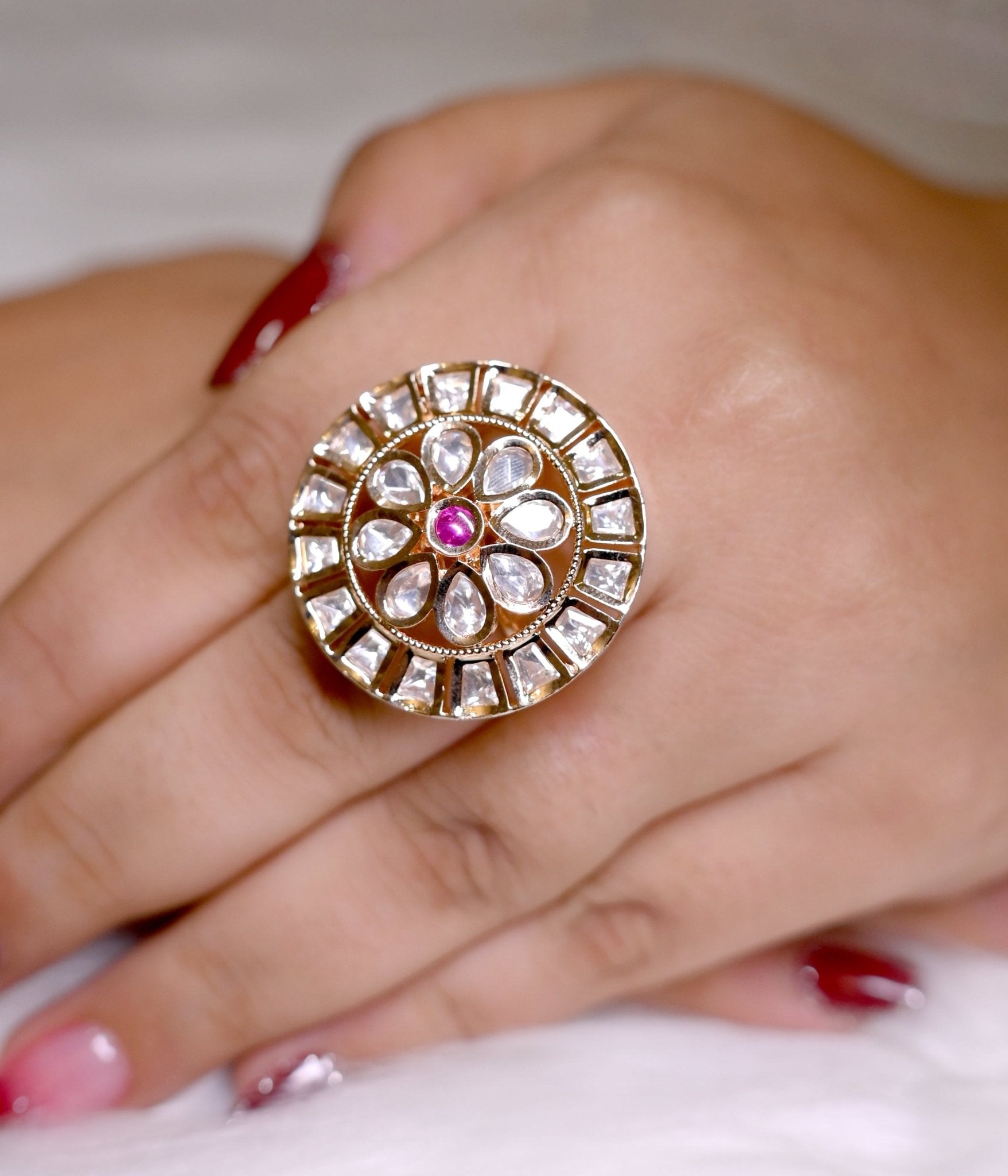Heritage Ruby Mandala Ring - Suramya
