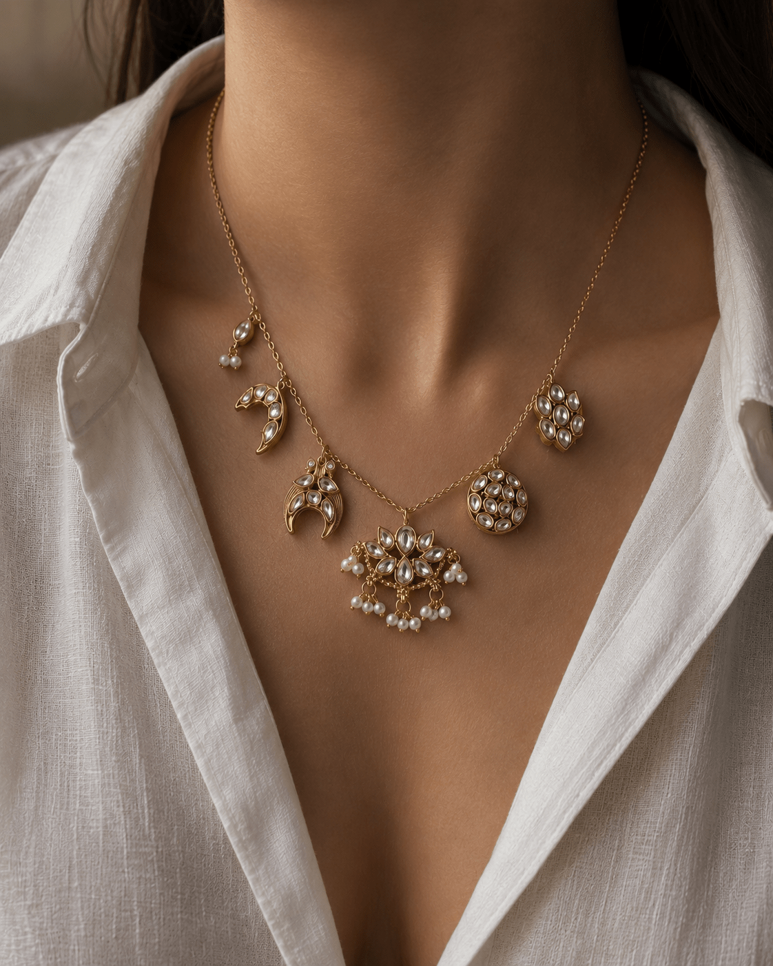 Indian Charms Necklace and earings - Suramya