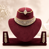 Zircon Detailed Grand Choker Necklace Set (Necklace & Earrings)