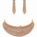 Zircon Detailed Grand Choker Necklace Set (Necklace & Earrings)
