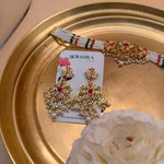 Jadua Navratan Floral Motif Pearl Choker Necklace - Suramya