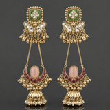 Kundan Lotus Drop Earrings - Suramya Designs