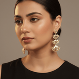 Kundan Lotus Drop Earrings - Suramya