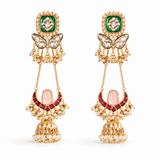 Kundan Lotus Drop Earrings - Suramya Designs