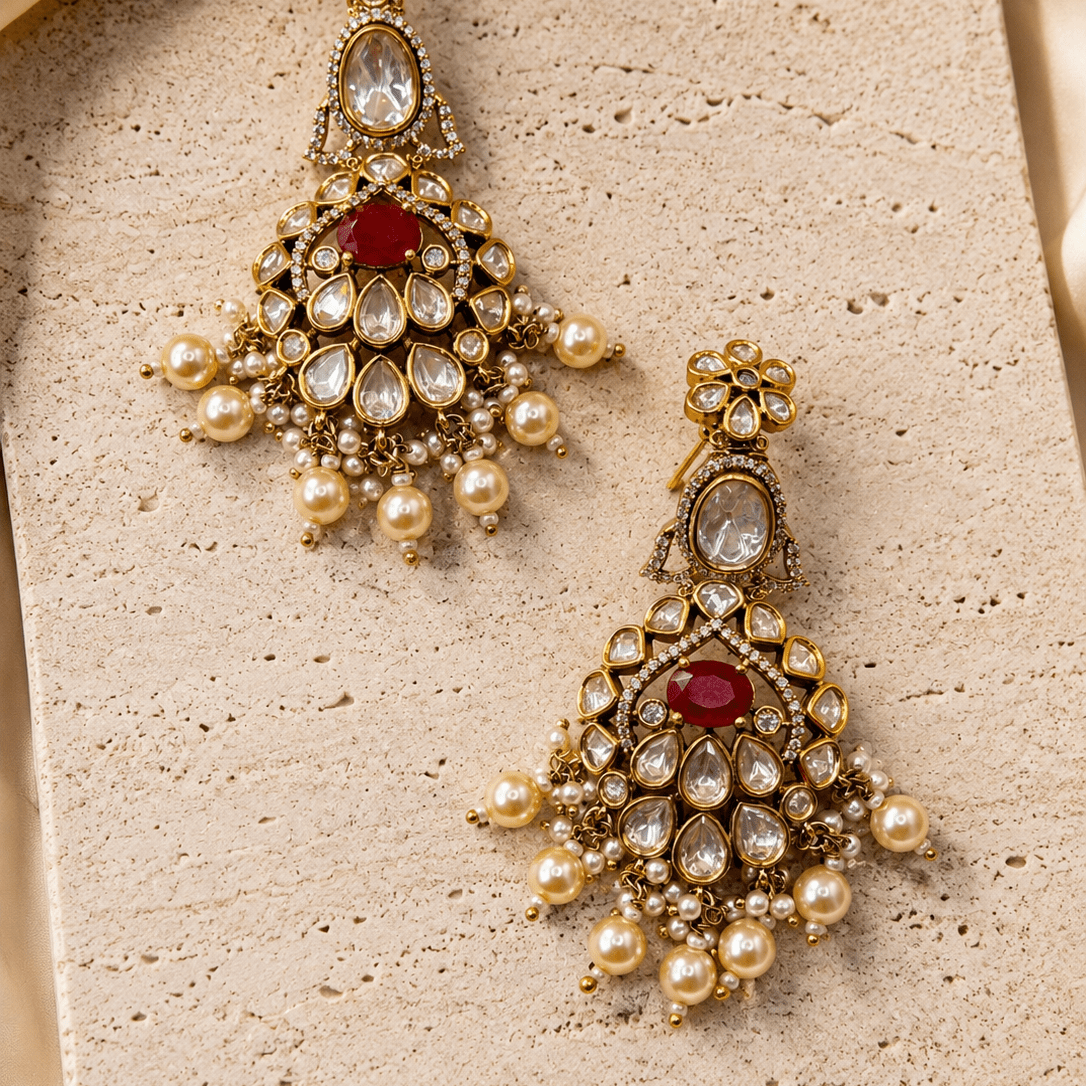 Laalima Pearl Chandbalis - Suramya Designs