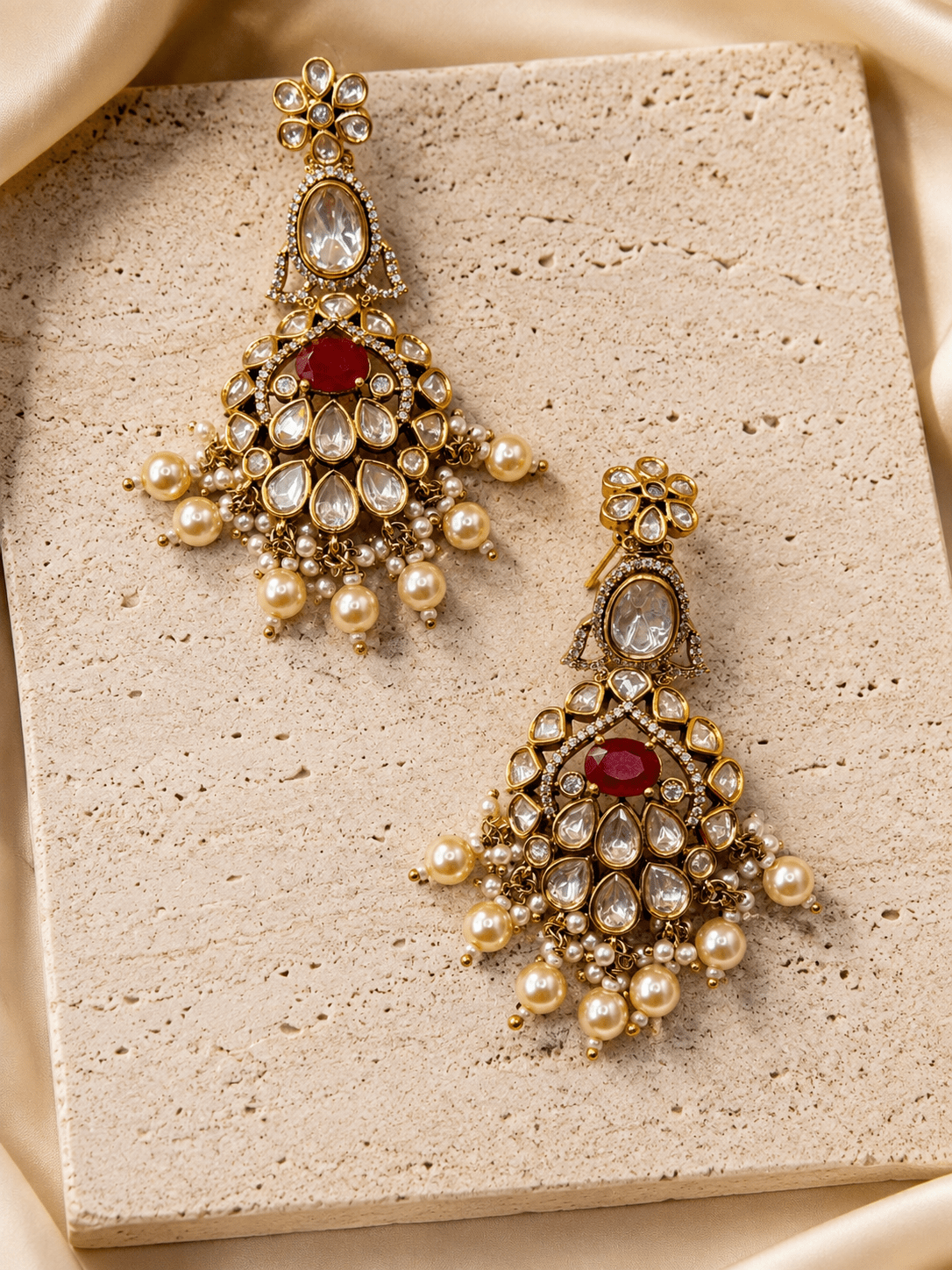 Laalima Pearl Chandbalis - Suramya Designs