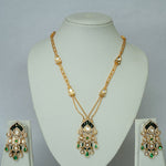 Moissanite & Emerald Chandelier Necklace Set with Earrings - Suramya