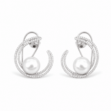 Moonlit Pearl Hoops - Suramya Designs