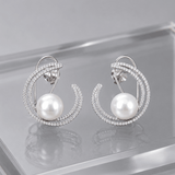 Moonlit Pearl Hoops - Suramya Designs