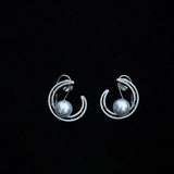 Moonlit Pearl Hoops - Suramya