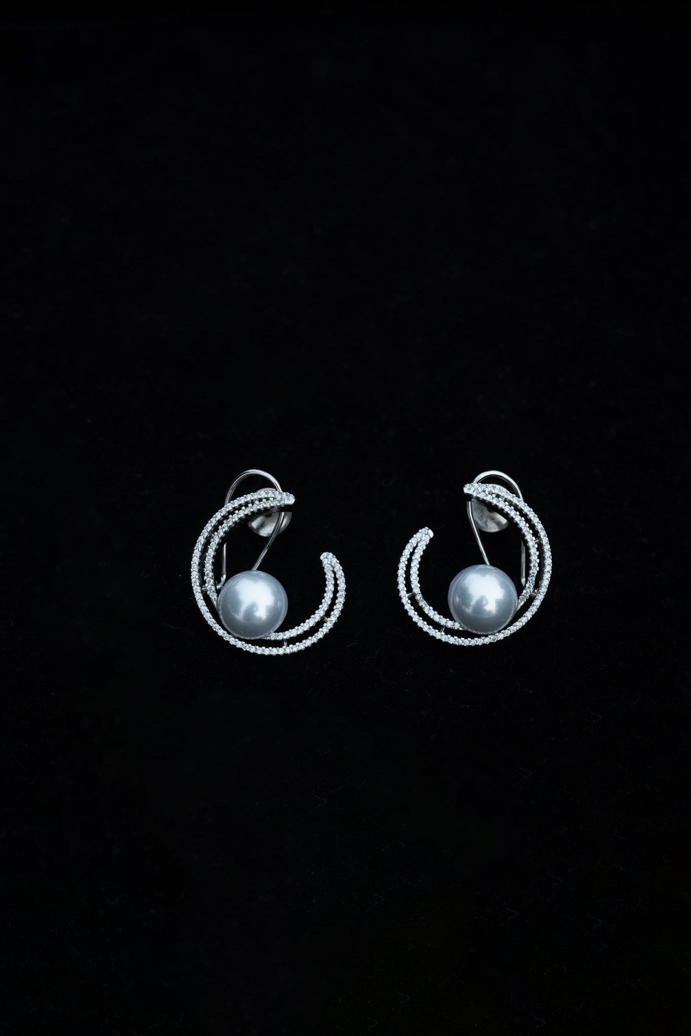 Moonlit Pearl Hoops - Suramya